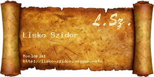 Lisko Szidor névjegykártya